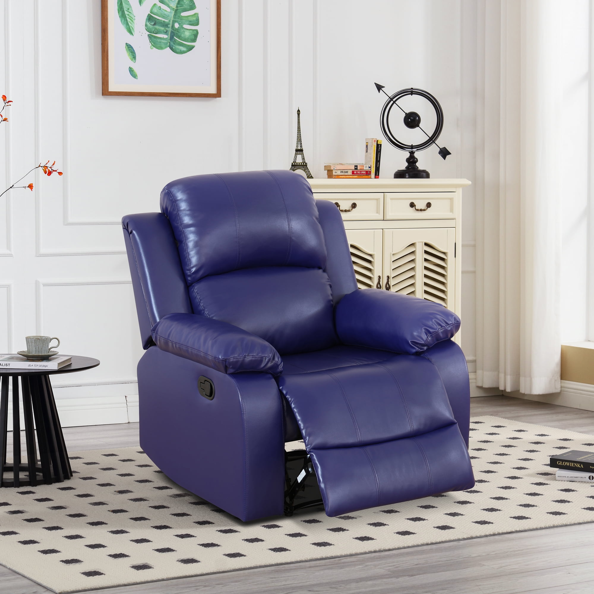 MAYEERTY Leather Recliner Chair, Intelligent Single Reclining Sofa for Living Room, Home Theater & Personal Lounge
