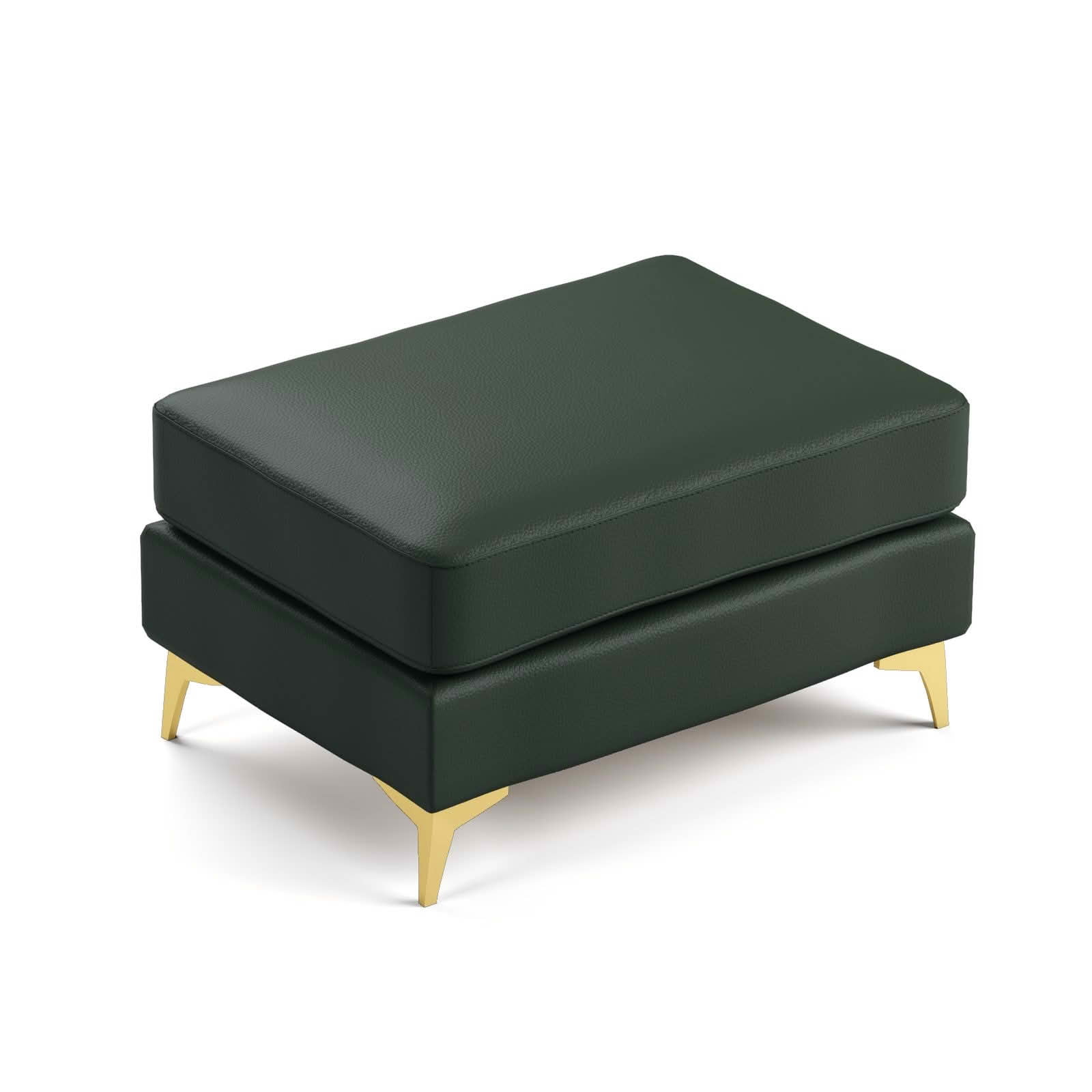 MAYEERTY Light‑Luxury Modular Chesterfield Ottoman, Faux‑Leather Stool with Handmade Button Tufting & Thin Metal Legs for Living Room & Apartment