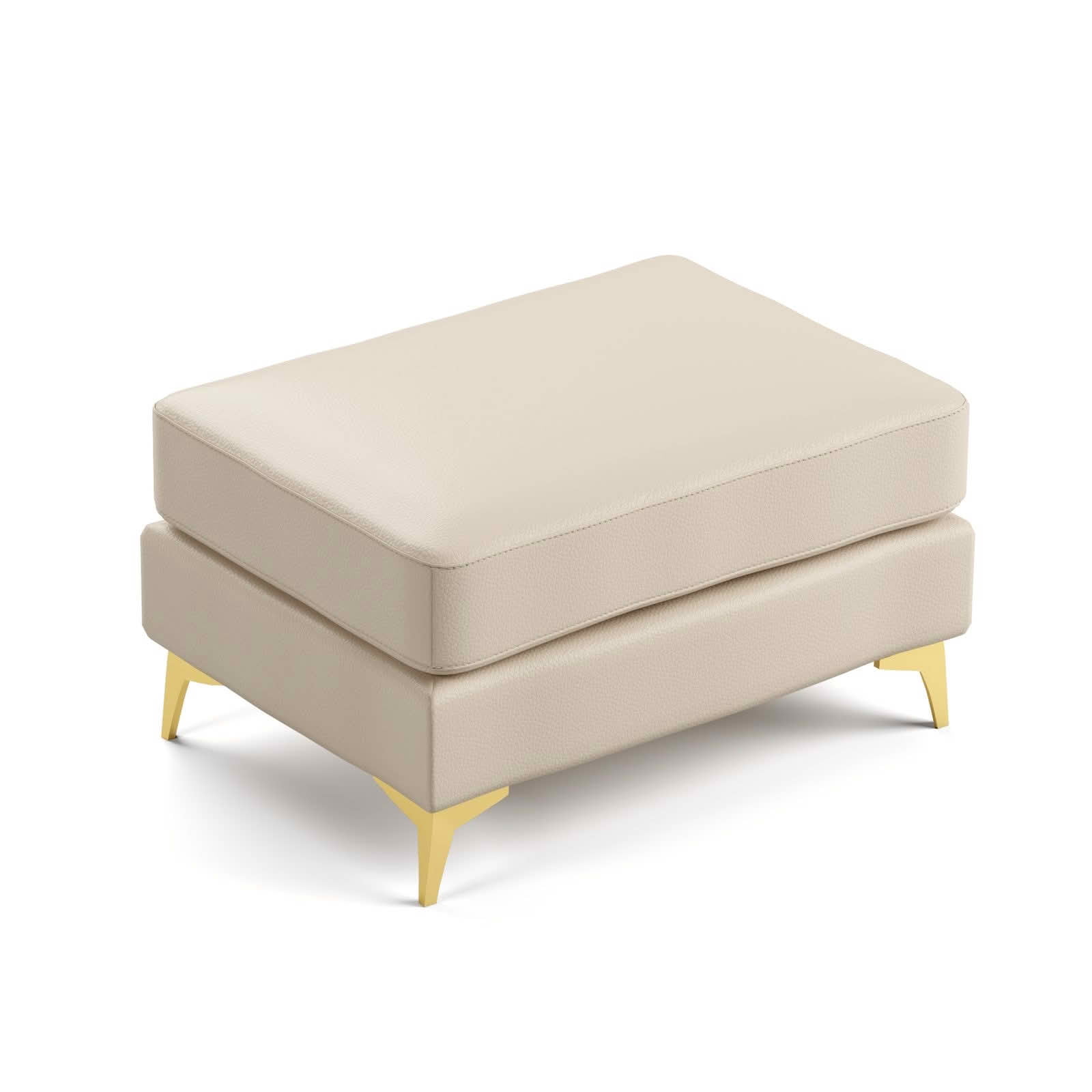 MAYEERTY Light‑Luxury Modular Chesterfield Ottoman, Faux‑Leather Stool with Handmade Button Tufting & Thin Metal Legs for Living Room & Apartment