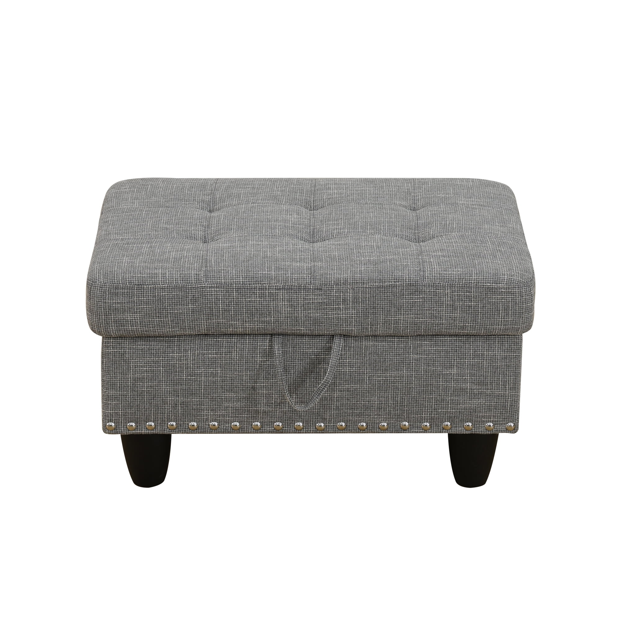 MAYEERTY Linen Ottoman with Storage for Modular Sectional Sofa, Grey