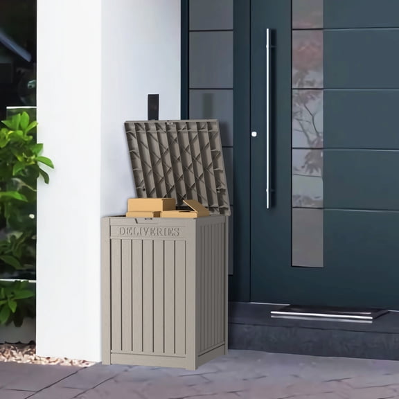 MAYEERTY Lockable Delivery Package Drop Box, 48 Gallon Large Weather-Resistant Parcel Box for Front Porch Yard