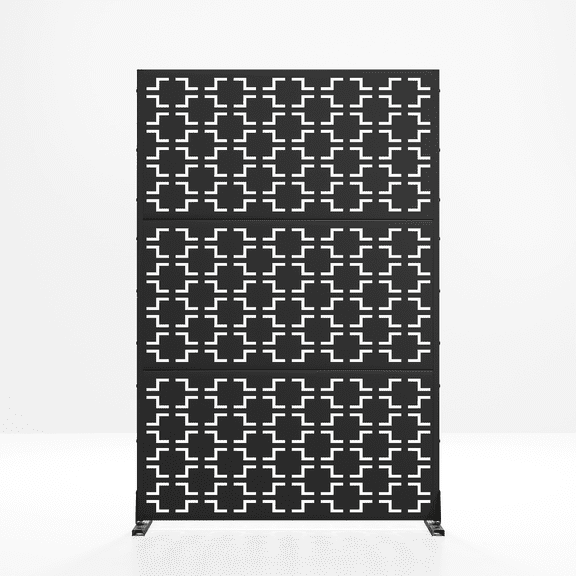 MAYEERTY Metal Partition Screen, Rust-Resistant Galvanized Steel Divider for Home & Office,Square,Black