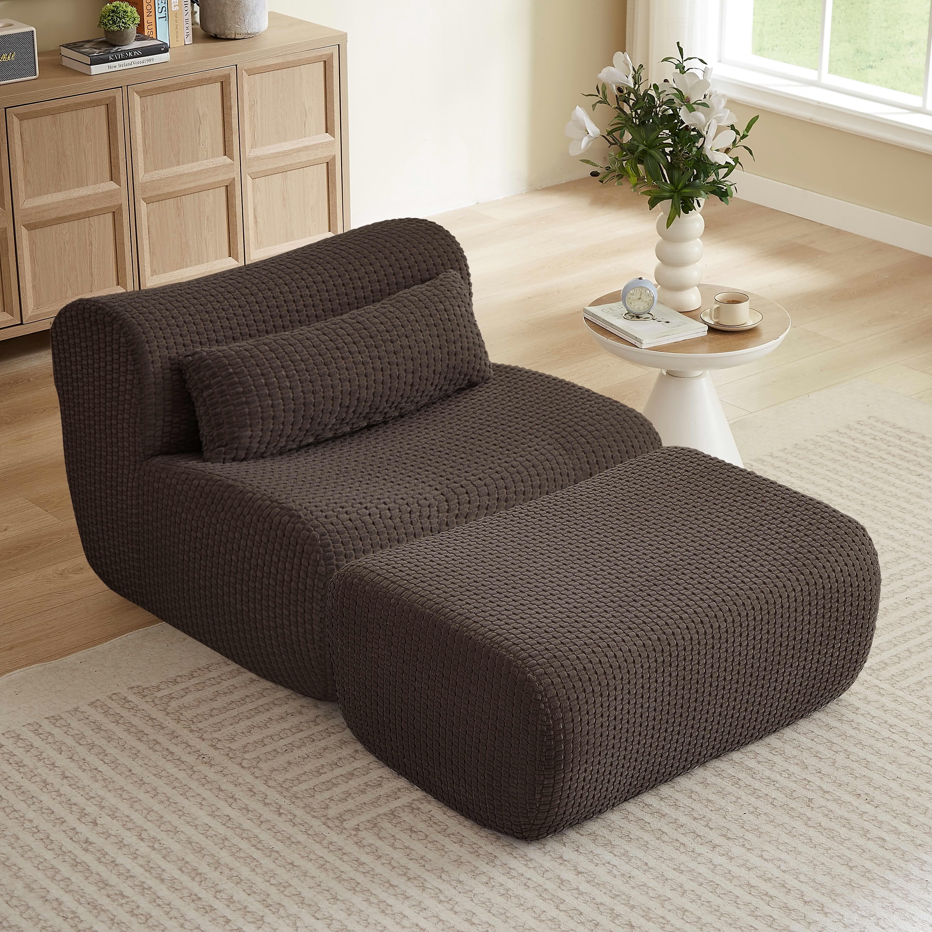 MAYEERTY Modern Cloud Loveseat Sofa, Modular Sectional Corduroy Couch, Boneless Plush No-Assembly for Apartment