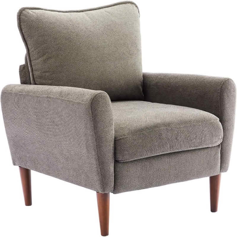 MAYEERTY Modern Leisure Reading Chair, Upholstered Cushioned Seat Solid Wood Legs Single Wide Sofa Chair
