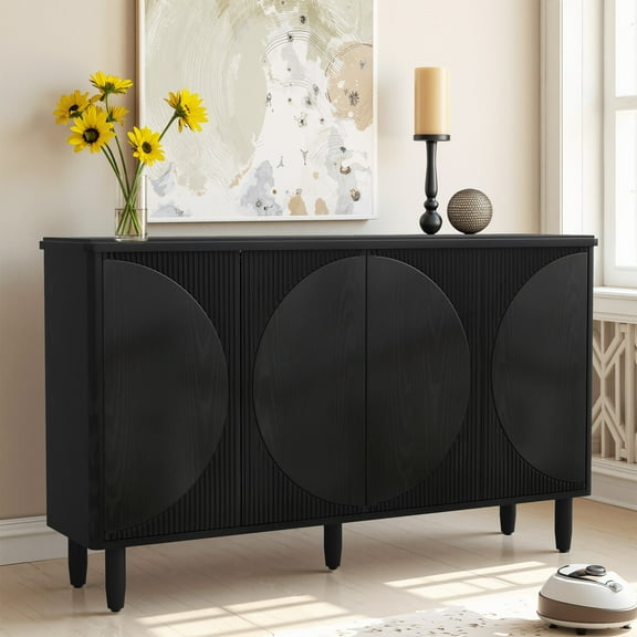 MAYEERTY Modern Minimalist Wooden Sideboard Particle Board Kitchen Storage Cabinet for Dining Room & Living Room