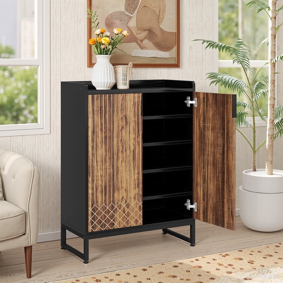 MAYEERTY Wooden Shoe Storage Cabinet with 2 Doors Dustproof Design for Entryway Hallway