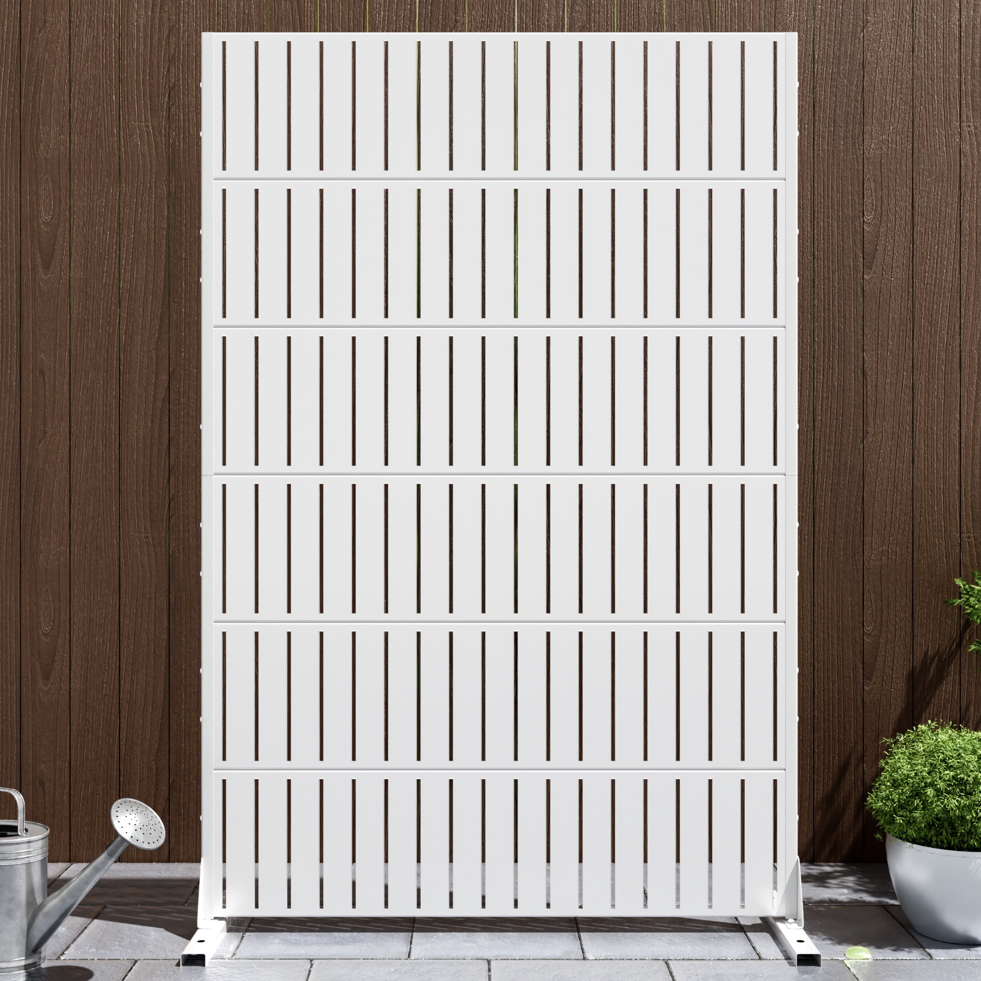 MAYEERTY Modern Steel Panel – Multi-Purpose Galvanized Room Partition,Vertical Stripes,White