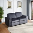 thumbnail image 1 of MAYEERTY Modular Loveseat Sofa Couch with Nailhead Trim & Anti-Insect Solid Wood Frame for Living Room, Dark Grey, 1 of 4