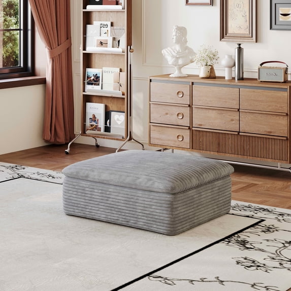 MAYEERTY Modular Ottoman, Soft Plush Sponge Foot Stool, Compressed ...