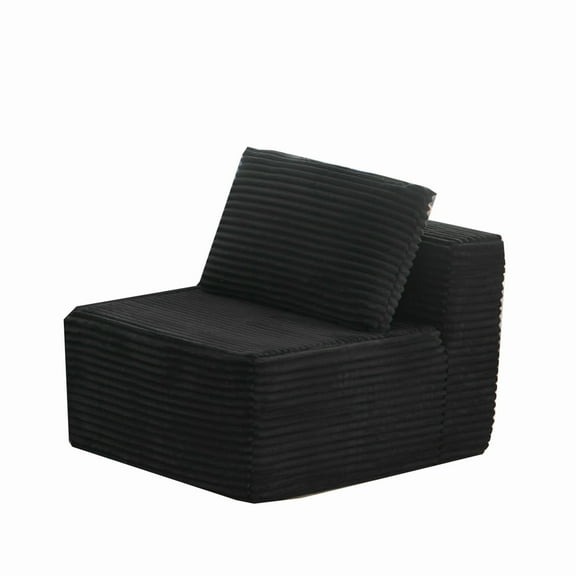MAYEERTY Modular Sectional Single Seat - Black, Extends L/U-Shaped Sofa