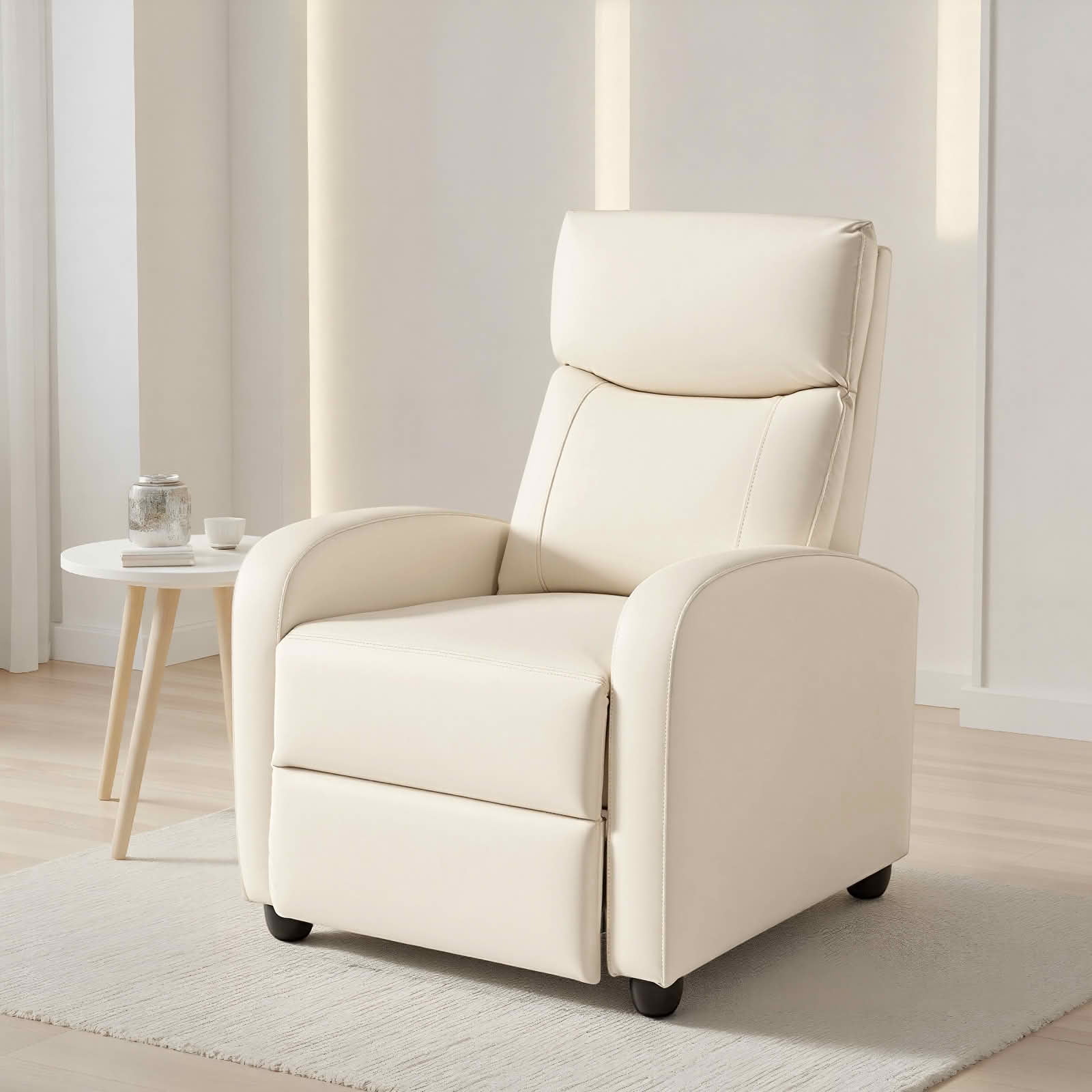 MAYEERTY Multi‑Angle Adjustable Reclining Sofa with Lumbar Support, High‑Density Foam Upholstered Recliner Chair with Adjustable Backrest for Living Room Home Cinema