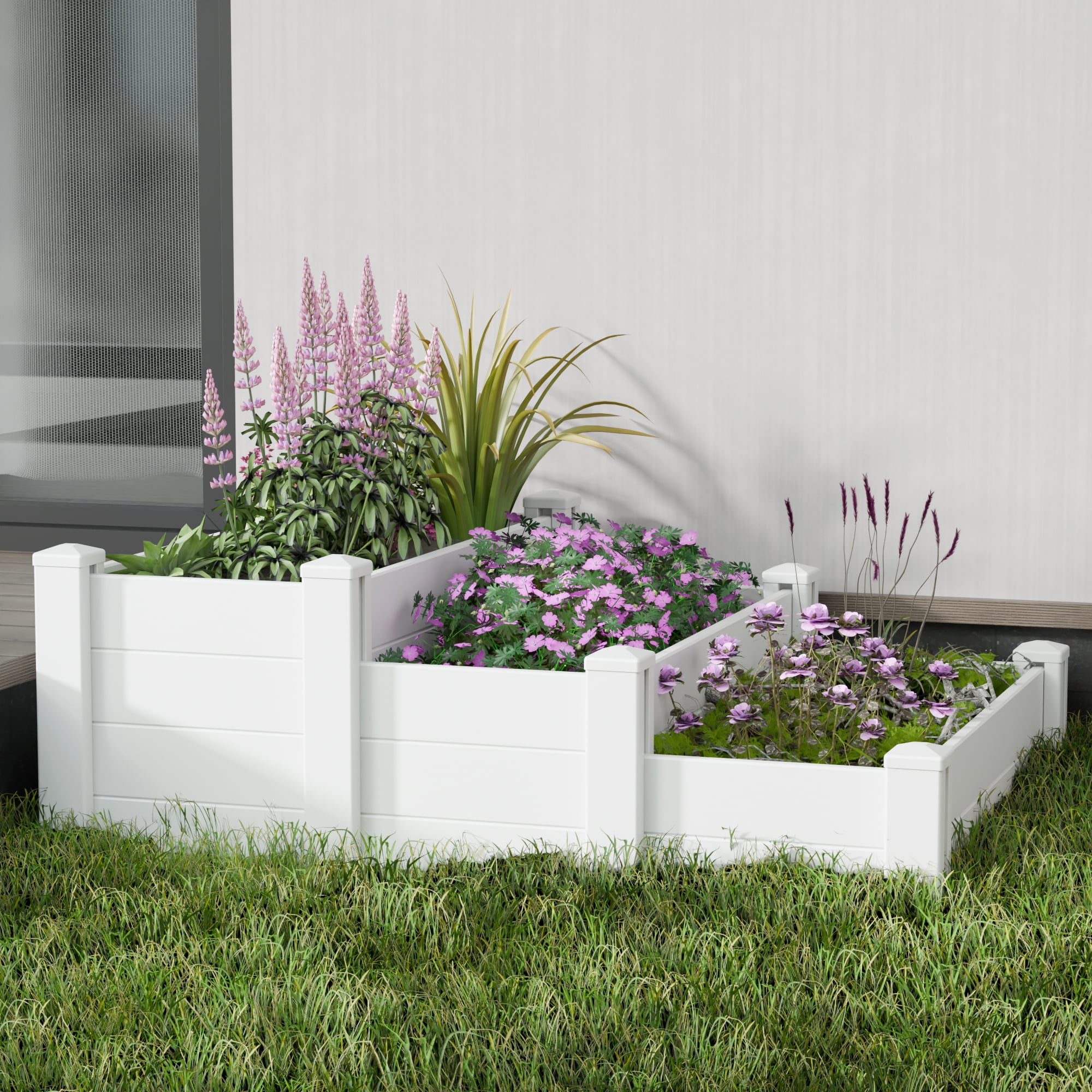 MAYEERTY Multipurpose White PVC Rectangular Garden Fence For Flowers, Vegetables, Pet & Poultry Nests