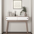 thumbnail image 1 of MAYEERTY Natural Entryway Console Table with Sliding Doors & Storage, Sofa Table for Hallway & Living Room, 1 of 4