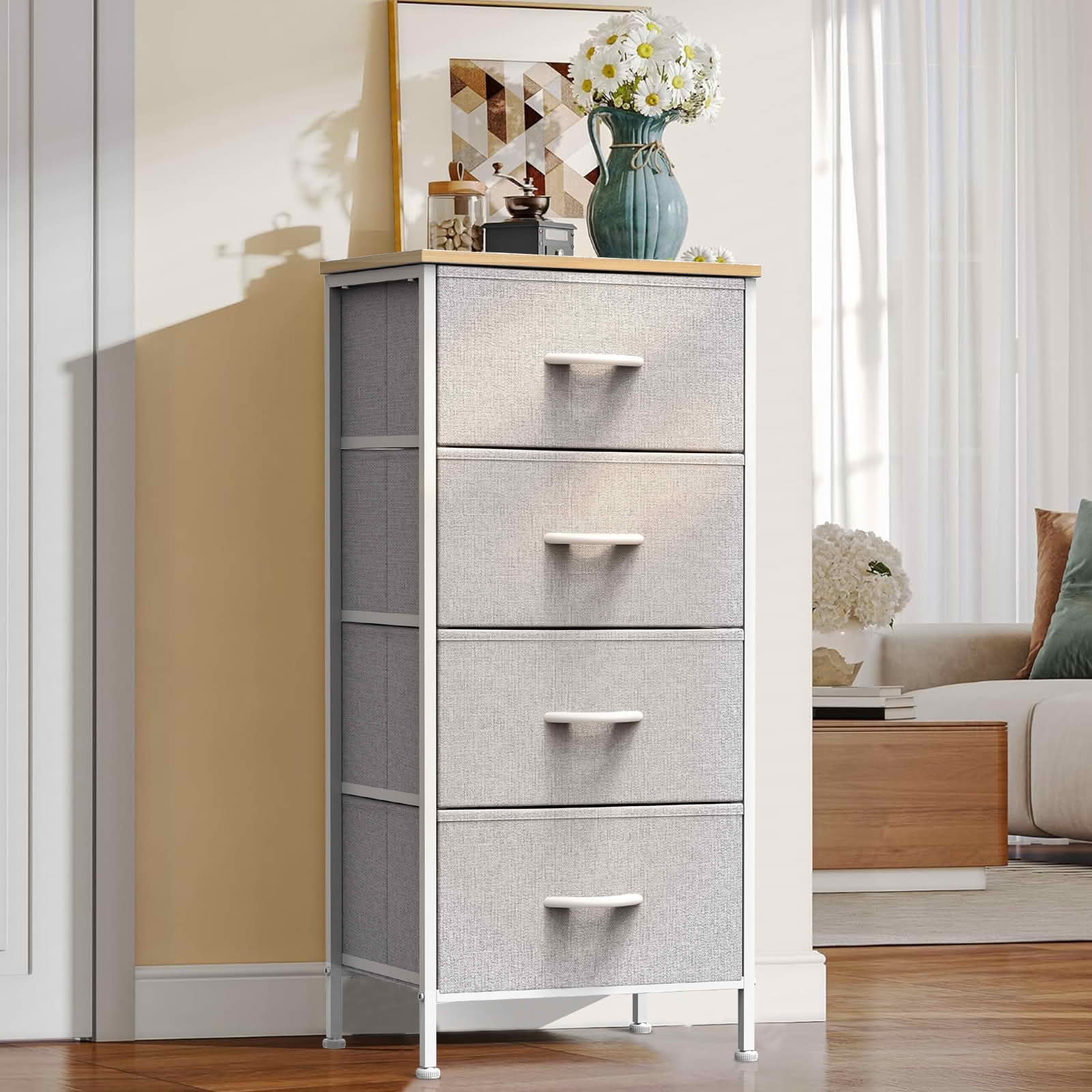 MAYEERTY Night Stand Dresser Wooden Top Cabinet for Closet