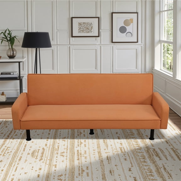 MAYEERTY Orange Calico Living Room Sofabed
