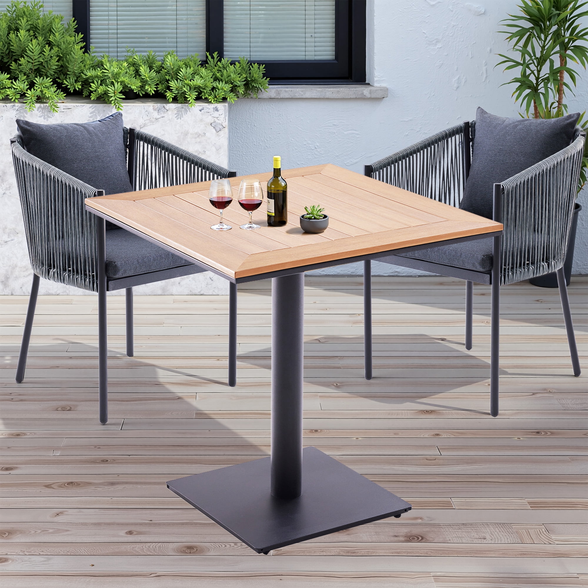 MAYEERTY Outdoor 2-Piece Rattan Patio Dining Chair Set with Cushions for Garden, Backyard & Poolside