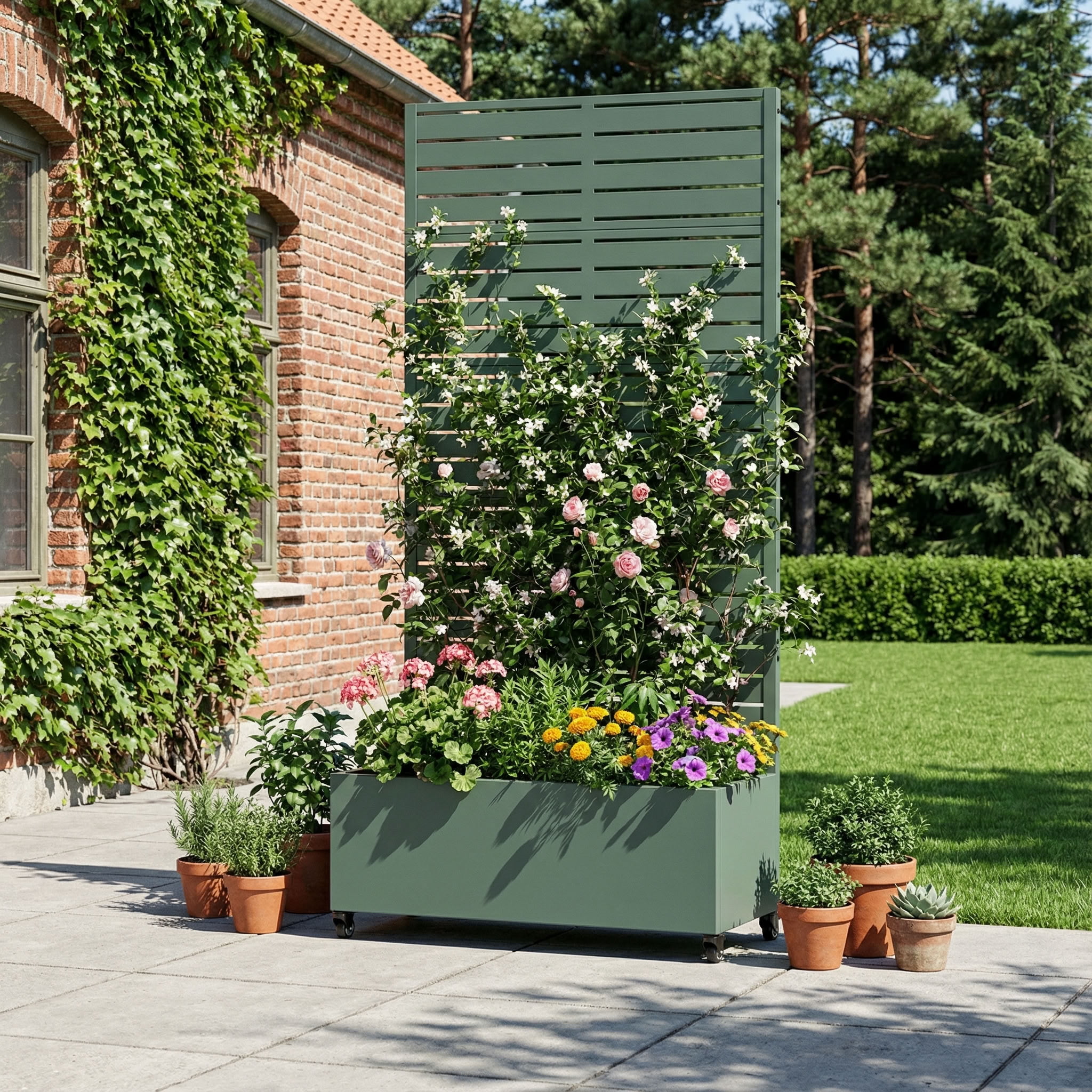 MAYEERTY 72*35in Outdoor Metal Planter Box, Rust Proof Weatherproof Planter, Modern Garden Planter for Patio, Balcony, Backyard