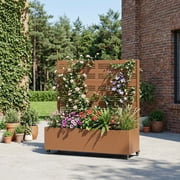 MAYEERTY 47*47in Outdoor Metal Planter Box, Corrosion Resistant Square Planter, Decorative Garden Planter for Patio, Balcony, Garden