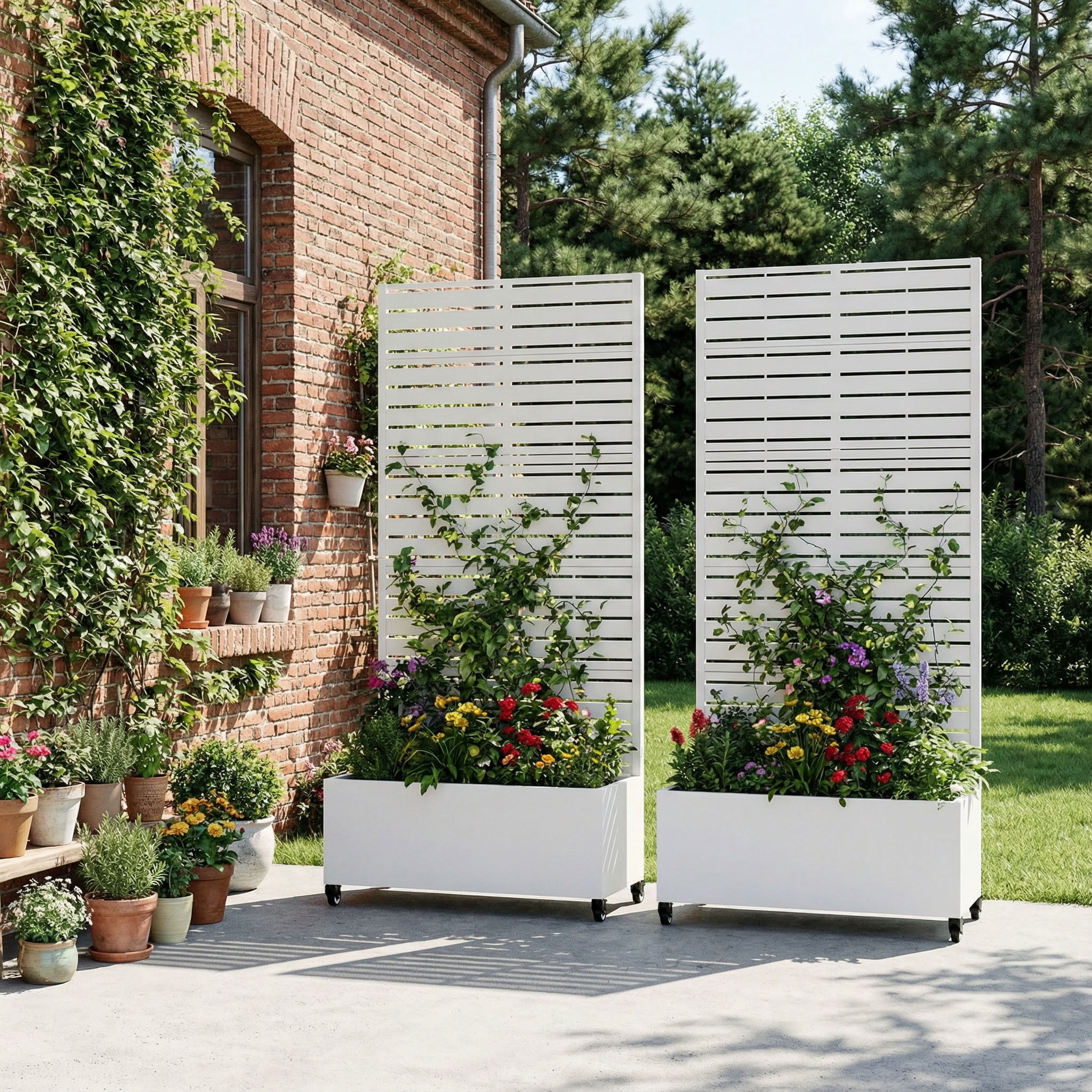 MAYEERTY 72*35in Outdoor Metal Planter Box, Wind Resistant Outdoor Planter, Raised Garden Planter for Patio, Balcony, Backyard