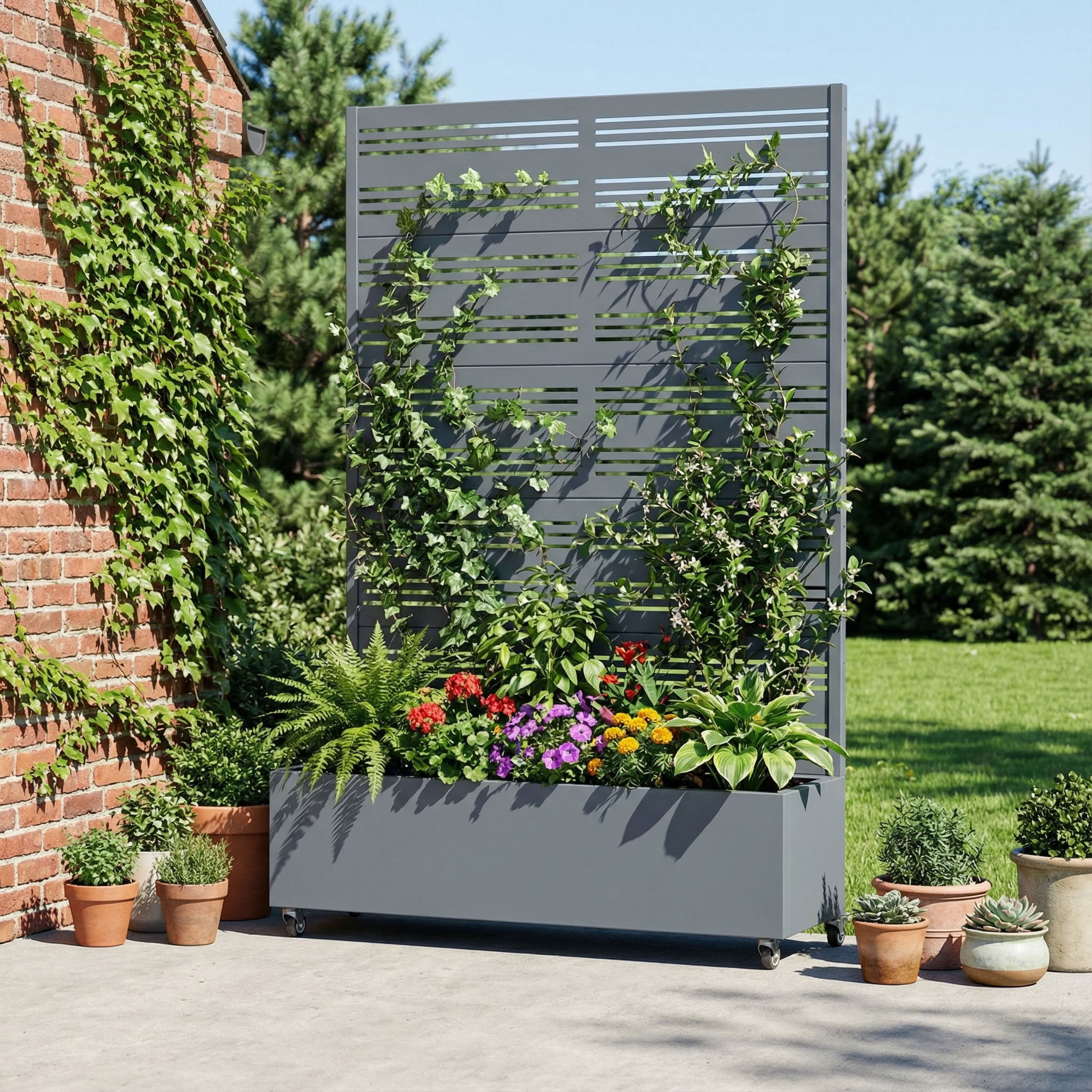 MAYEERTY 72*47in Outdoor Metal Planter Box, Durable Metal Planter, Outdoor Raised Garden Bed for Patio, Balcony, Yard
