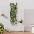thumbnail image 1 of MAYEERTY Outdoor Metal Privacy Screen 6ft × 3ft White, 6-Panel Brick Pattern Decorative Screen for Garden, 1 of 6