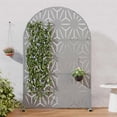 thumbnail image 1 of MAYEERTY Outdoor Metal Privacy Screen 6ft × 4ft Gray, 3-Panel Geometric Y-Pattern Decorative Screen for Garden, 1 of 6