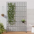 thumbnail image 1 of MAYEERTY Outdoor Metal Privacy Screen 6ft × 4ft Gray, 6-Panel Lattice Pattern, Rust-Resistant for Garden, 1 of 6