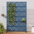 thumbnail image 1 of MAYEERTY Outdoor Metal Privacy Screen 6ft × 4ft Starry Night Blue, 6-Panel Geometric Y-Pattern Decorative Screen for Garden, 1 of 6