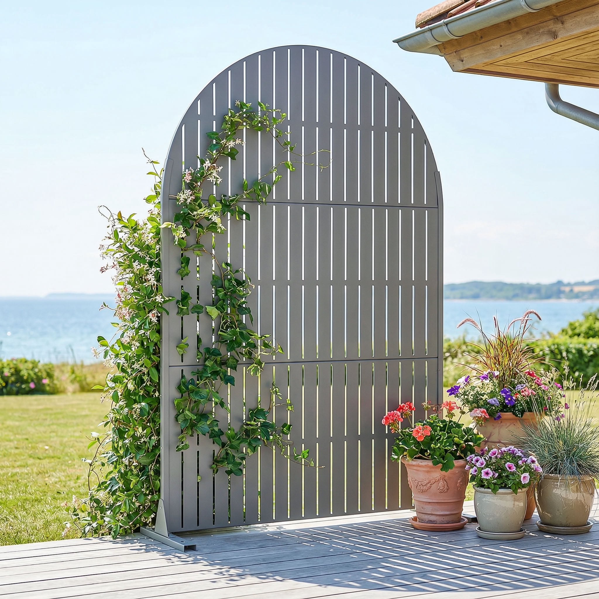MAYEERTY 72*35in Outdoor Privacy Screen, Neighbors View Block Metal Privacy Panel, Privacy Divider for Patio, Balcony