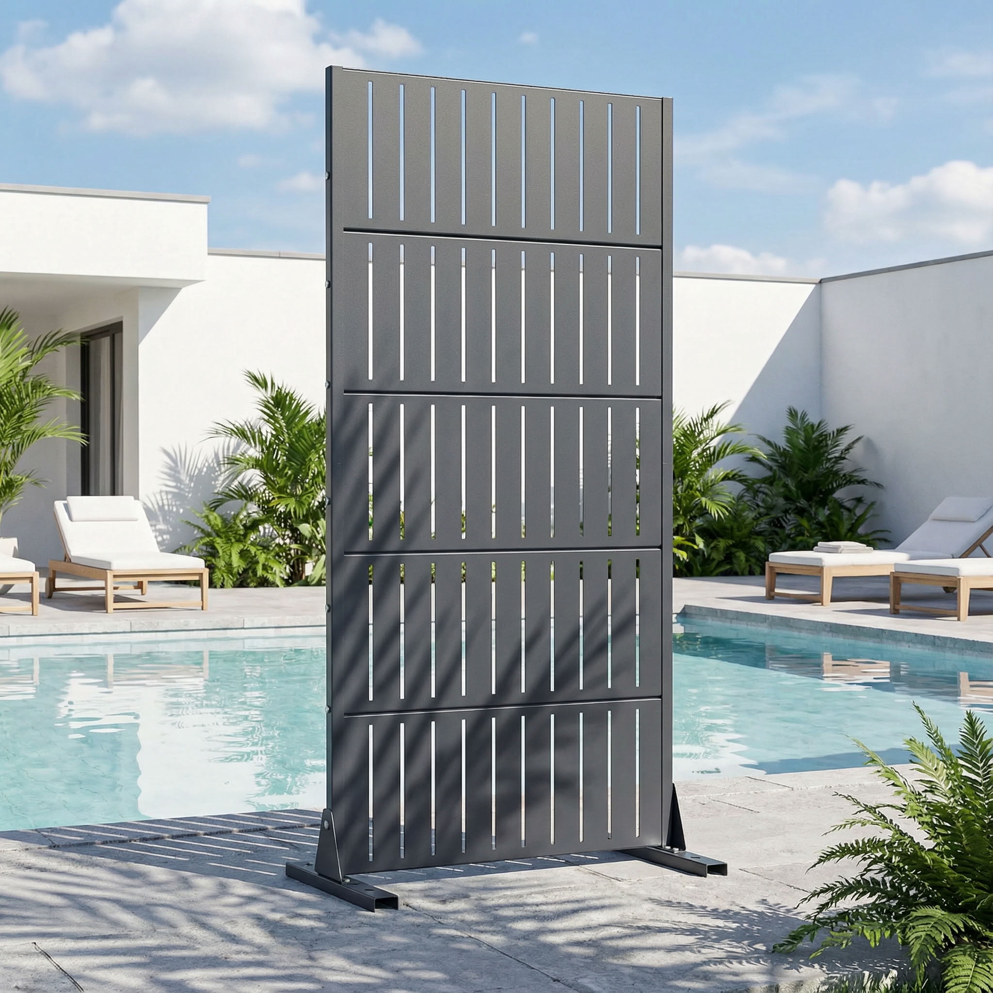 MAYEERTY 72*35in Outdoor Privacy Screen, Outdoor Divider Metal Privacy Panel, Privacy Fence for Patio, Balcony, Garden
