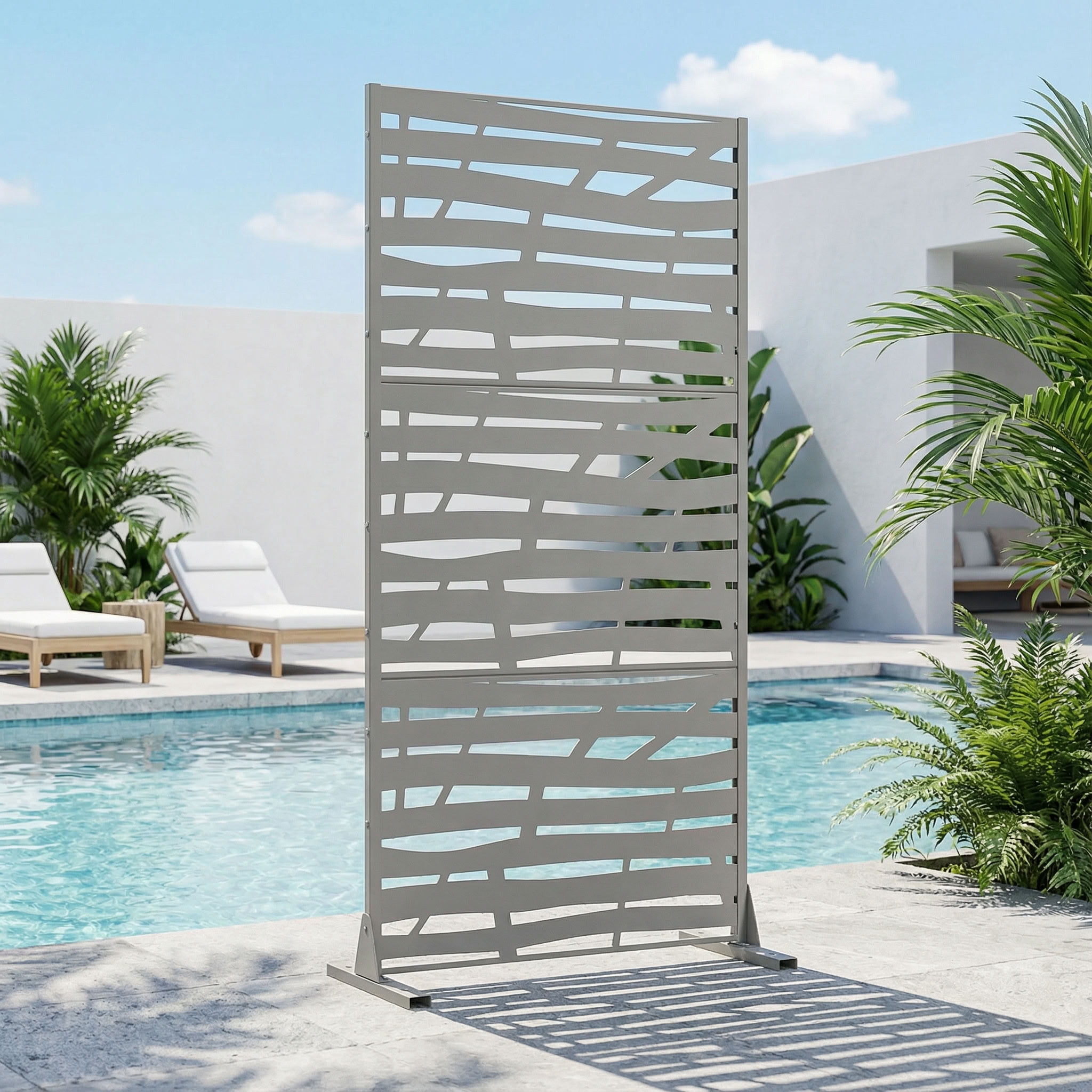 MAYEERTY 72*47in Outdoor Privacy Screen, Durable Metal Privacy Panel, Privacy Divider for Patio, Balcony, Backyard, Garden