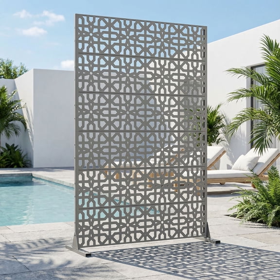 MAYEERTY 72*47in Outdoor Privacy Screen, Metal Privacy Panel, Privacy Divider for Patio, Balcony, Garden