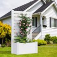 thumbnail image 1 of MAYEERTY Outdoor White PVC Rectangular Planter Box with Trellis for Climbing Plants, Raised Garden Bed, 1 of 13