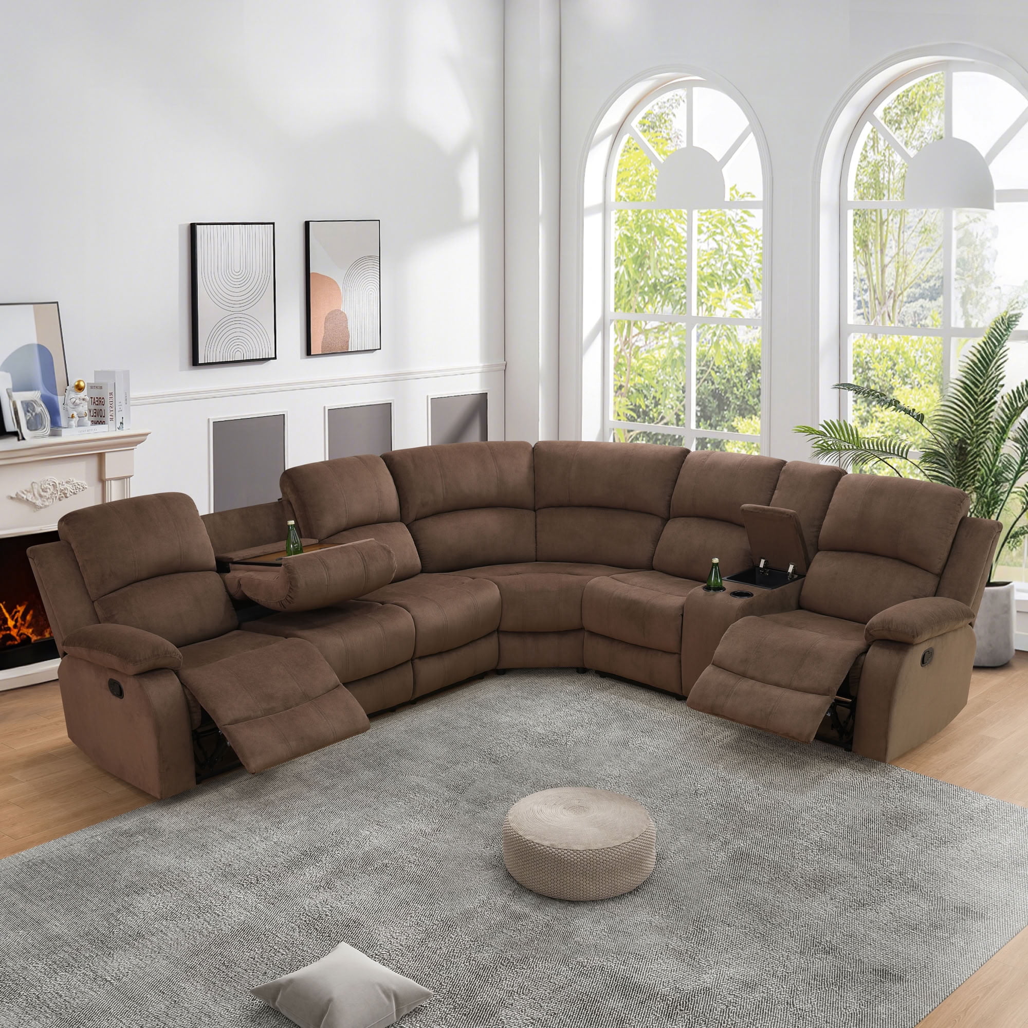 MAYEERTY Oversized Power Recliner Sectional Sofa, L-Shape Corner Couch