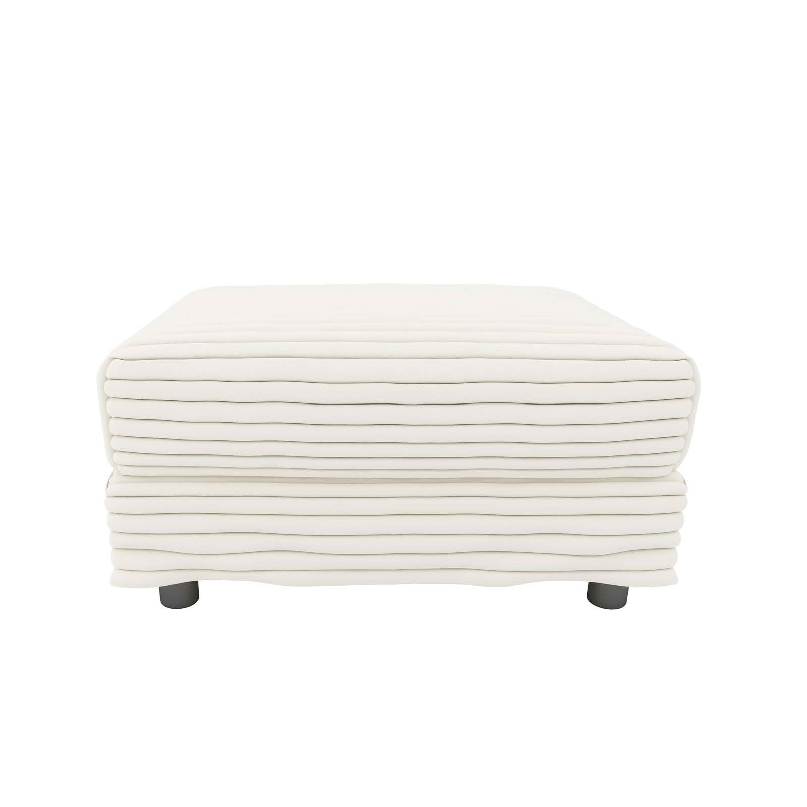 MAYEERTY Plush Corduroy Ottoman, Versatile Footrest Compatible with 2‑Seater, 3‑Seater & 4‑Seater Sofa, Multi‑Functional Stool for Living Room, Apartment & Office