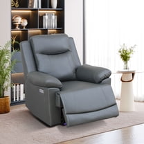 MAYEERTY Power Recliner Chair, Breathable Leather Recliner with LED Lights for Apartment Living Room & Home Theater