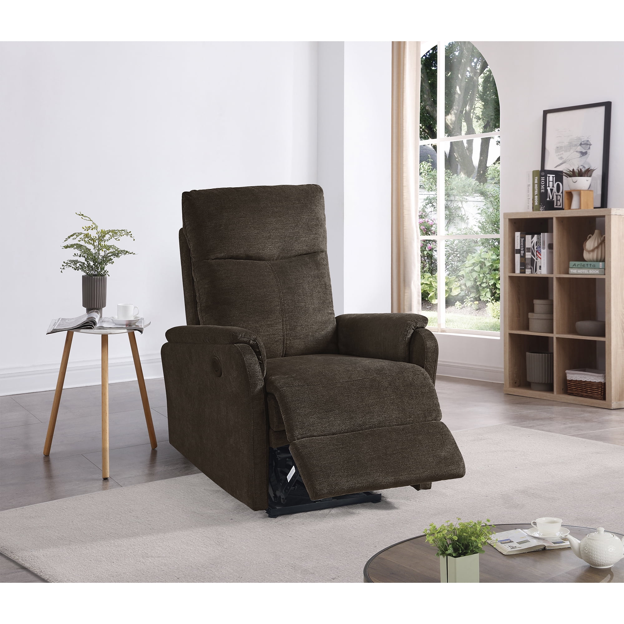MAYEERTY Power Recliner Chair – Easy Control, USB Charging, Compact Design, Dark Brown