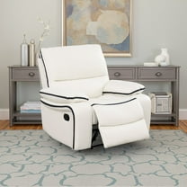 MAYEERTY Power Recliner Chair, Electric Breathable Leather Reclining Chair with Adjustable Backrest for Living Room, White