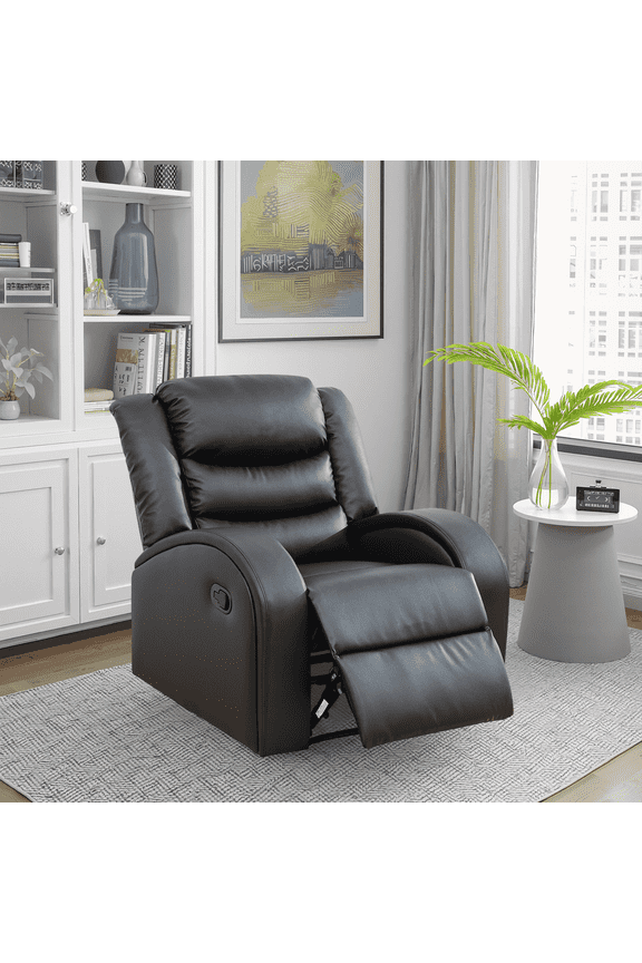 Power Recliner Chair, Electric Faux Leather Reclining Chair with Adjustable Backrest for Living Room, Black