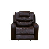 MAYEERTY Power Recliner Chair, Electric Leather Reclining Chair with USB Charging, Adjustable Backrest for Living Room, Brown