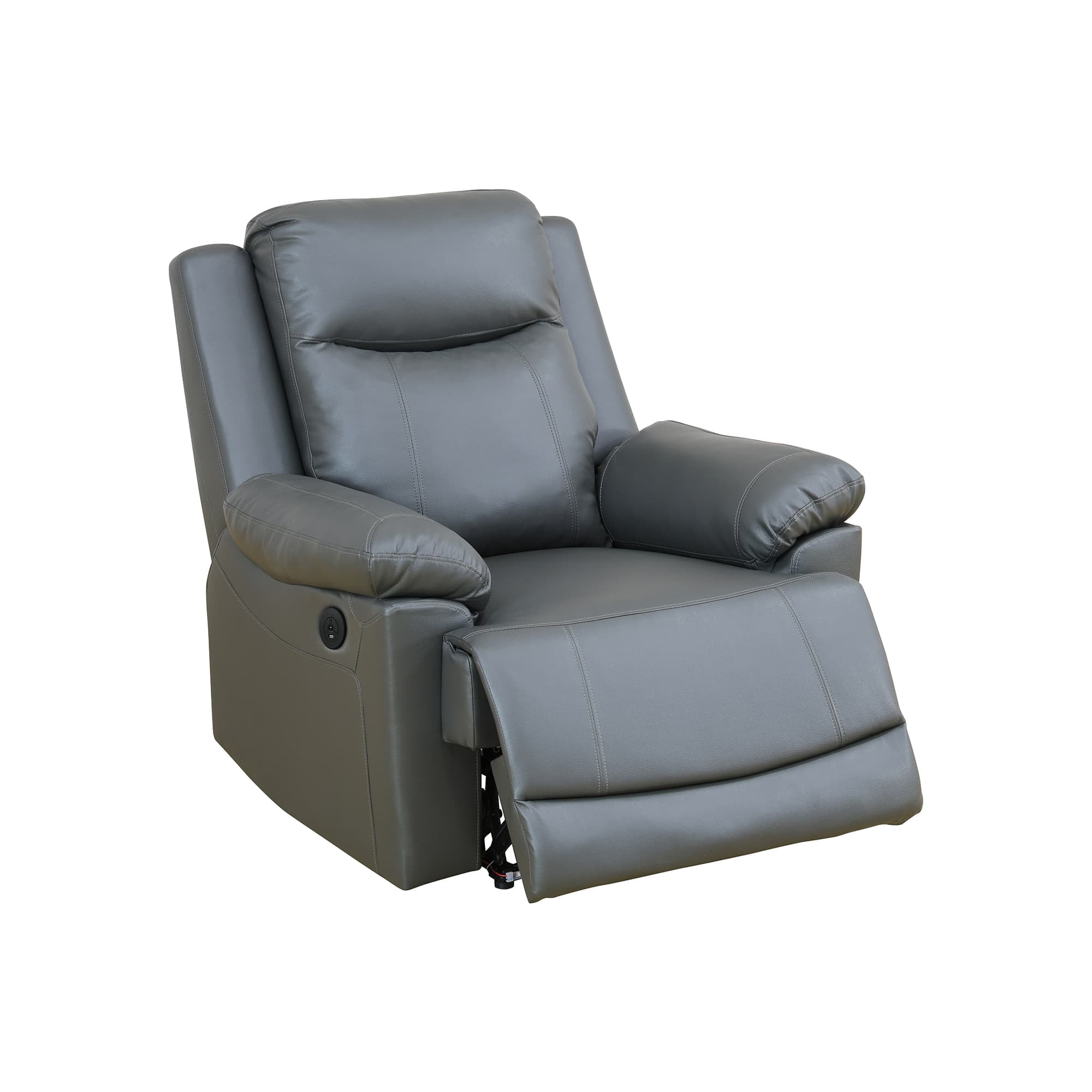 MAYEERTY Power Recliner Chair, Electric Leather Reclining Chair with USB Charging & Adjustable Backrest for Living Room, Brown