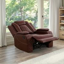 MAYEERTY Power Recliner Chair, Electric Leather Reclining Chair with USB Charging, Storage Armrest & Adjustable Backrest for Small Spaces, Brown