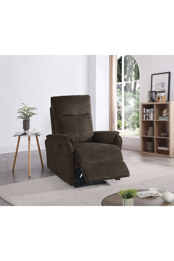 Power Recliner Single Chair with USB Charge Port for Bedroom & Reading Room, 35*30*40"Dark Brown