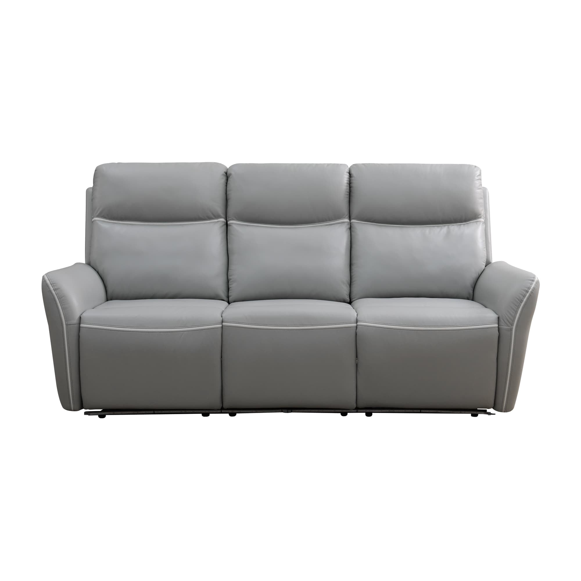 MAYEERTY Power Reclining Sofa, Electric 3-Seat Recliner with USB Charging, Reversible Table & LED for Living Room, Light Grey