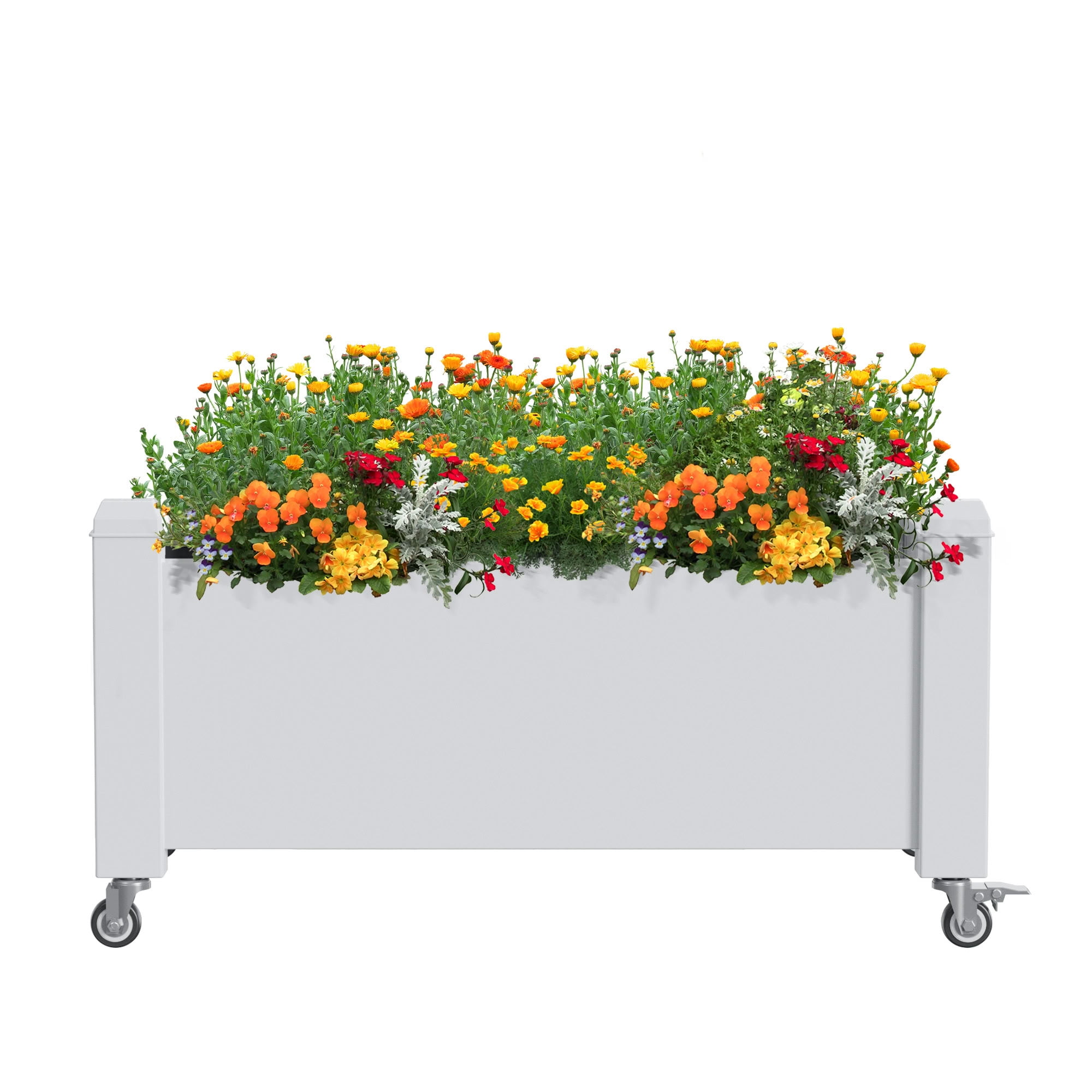 MAYEERTY Raised Garden Bed Planter with Wheel, Built-In Water Storage for Mobile Patio Balcony Vegetable Flower Herb Garden