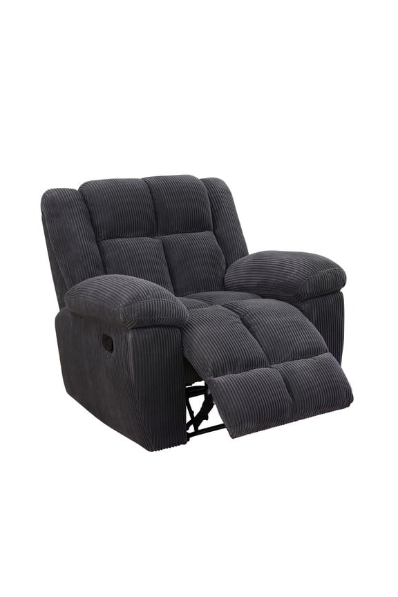 Recliner Chair, Corduroy Fabric Reclining Chair with Adjustable Backrest for Living Room, Dark Gray