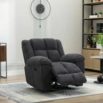 MAYEERTY Recliner Chair, Corduroy Fabric Reclining Chair with Adjustable Backrest for Living Room, Dark Gray