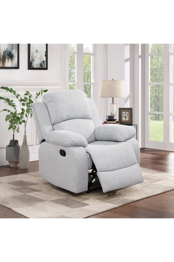 Recliner Chair, Wear-Resistant Breathable Fabric Reclining Chair with Adjustable Backrest for Living Room, Grey