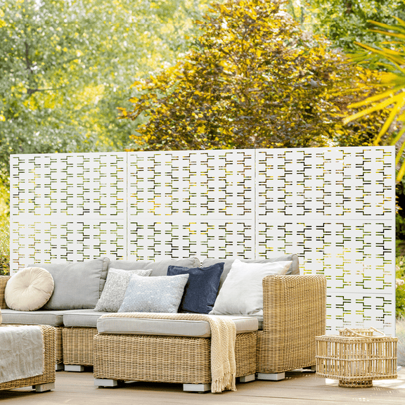 MAYEERTY Privacy Screen Fence, Heavy Duty Fence Privacy Screen Outdoor 72x47x16in 3-Piece Set