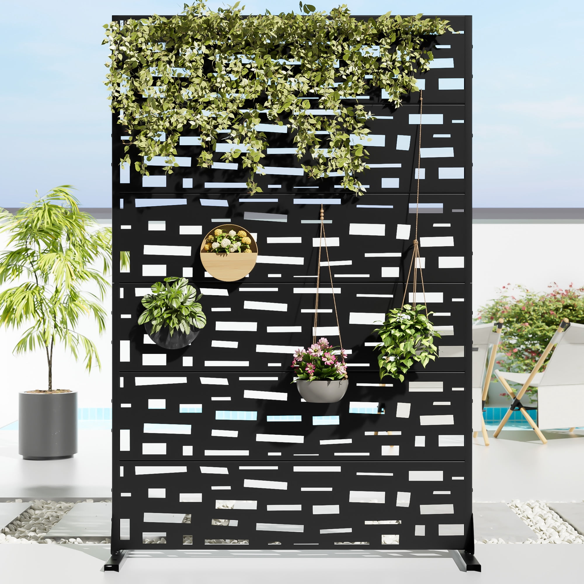MAYEERTY Privacy Screen Fence, Heavy Duty Fence Privacy Screen Outdoor 72x47x16in 6-Piece Set